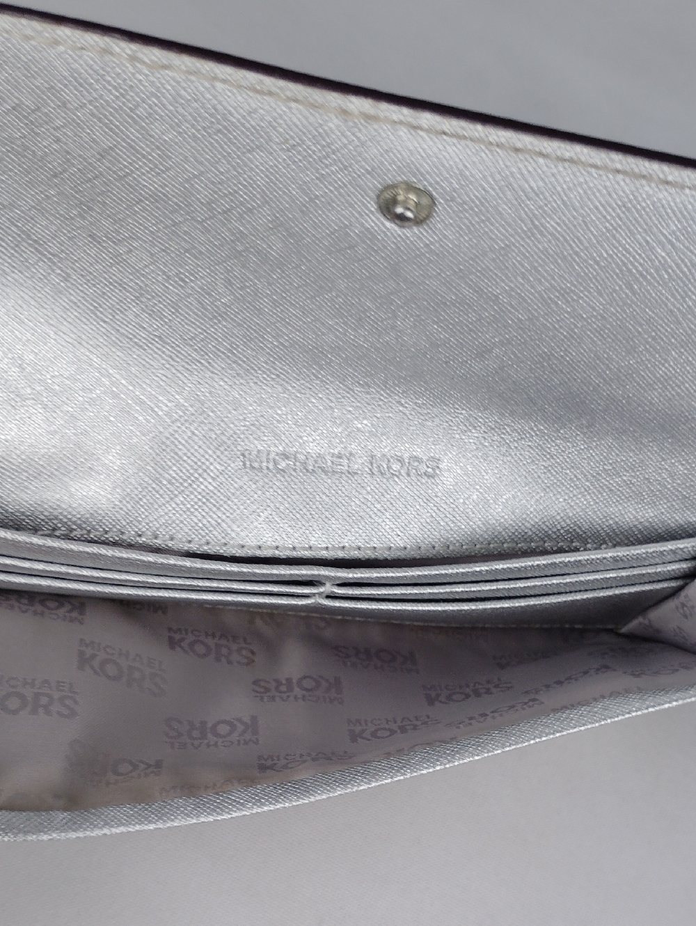 Michael Kors Metallic Silver Saffiano Leather Wallet - Picture 14 of 16